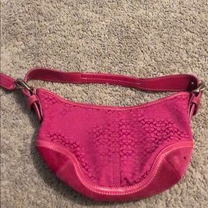 Pink coach boho bag